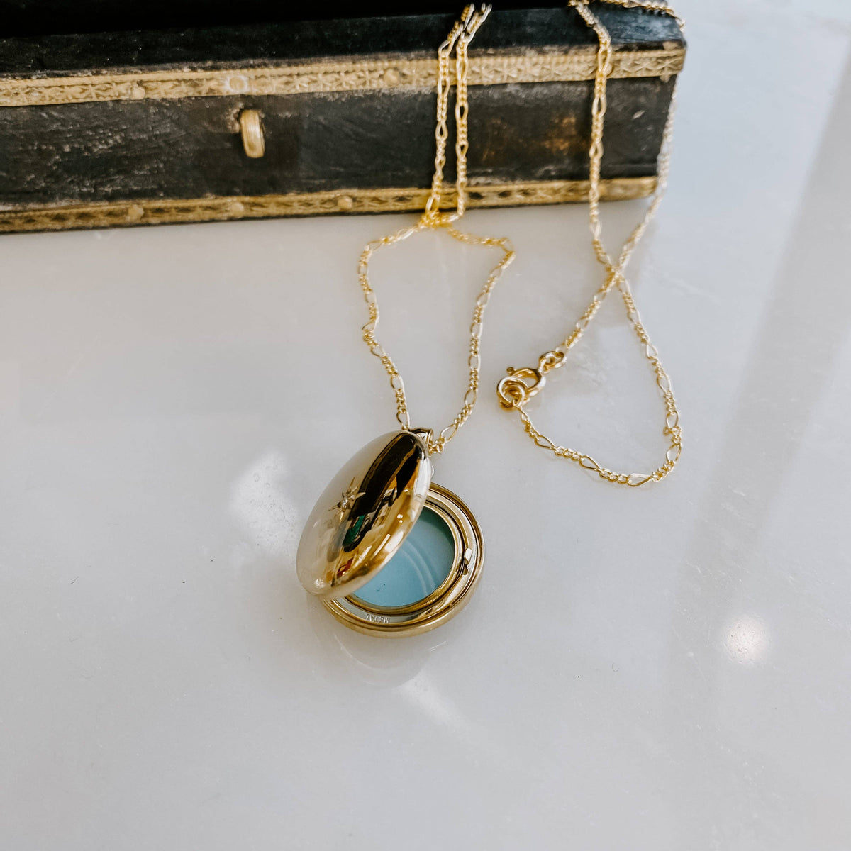 Treasure Island Locket Necklace: 14k Gold Fill