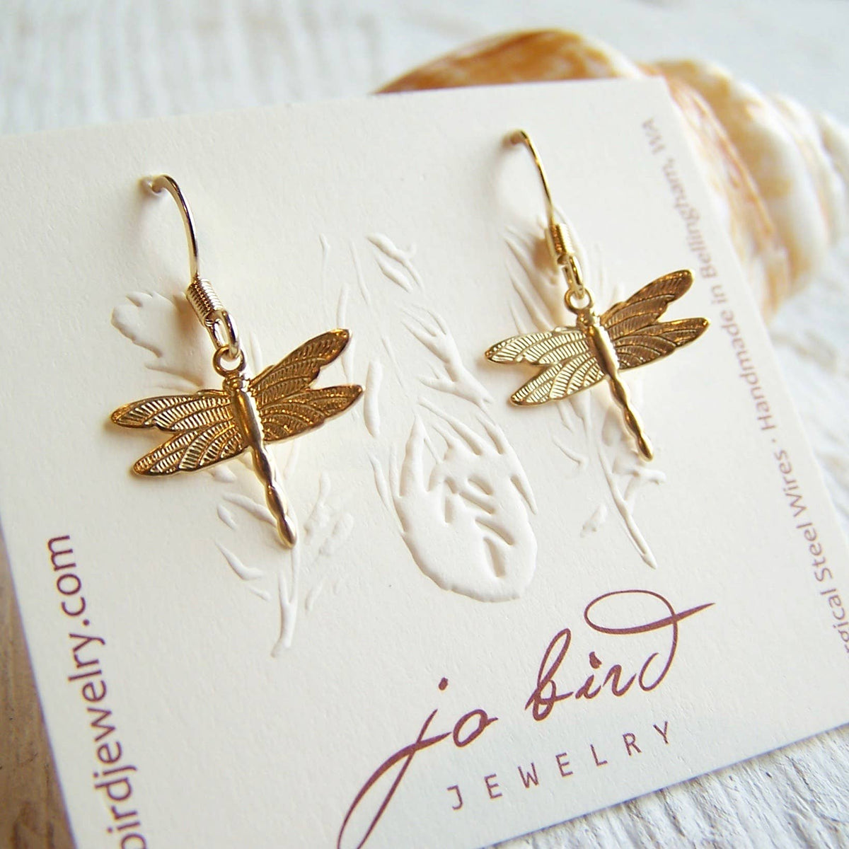Gold Dragonfly Earrings