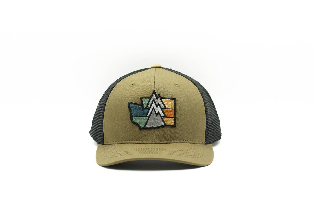 Washington PNW Trucker Hat: Khaki/black