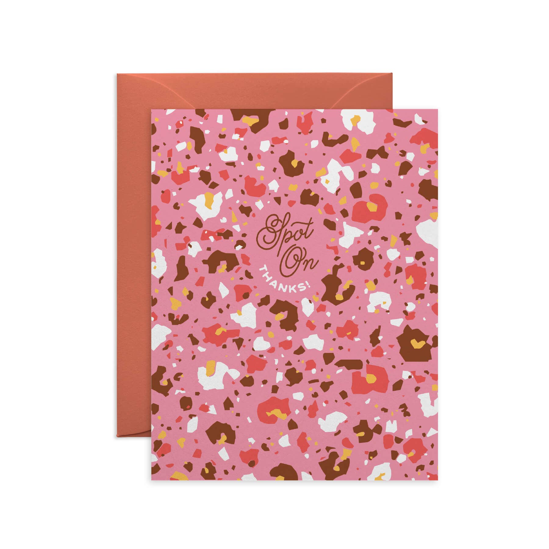 Terrazzo Leopard Congrats Card: Teal