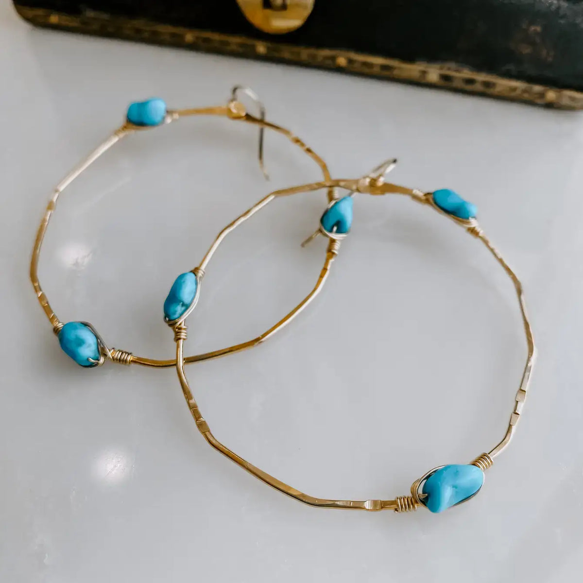 Stargazer Turquoise Earrings : Sterling Sliver