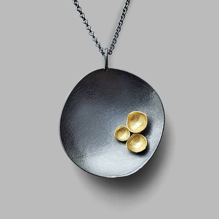 Handmade oxidized mixed metal Brave Necklace