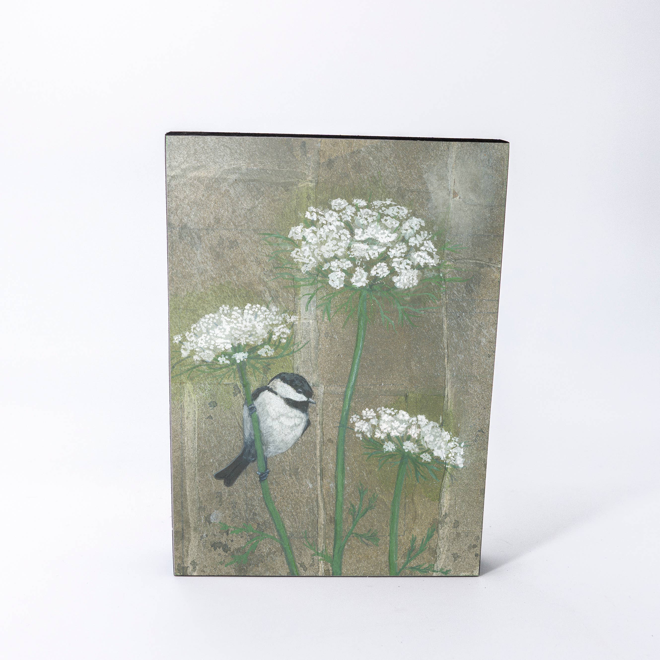 Black-capped Chickadee Wood Panel Giclée Print