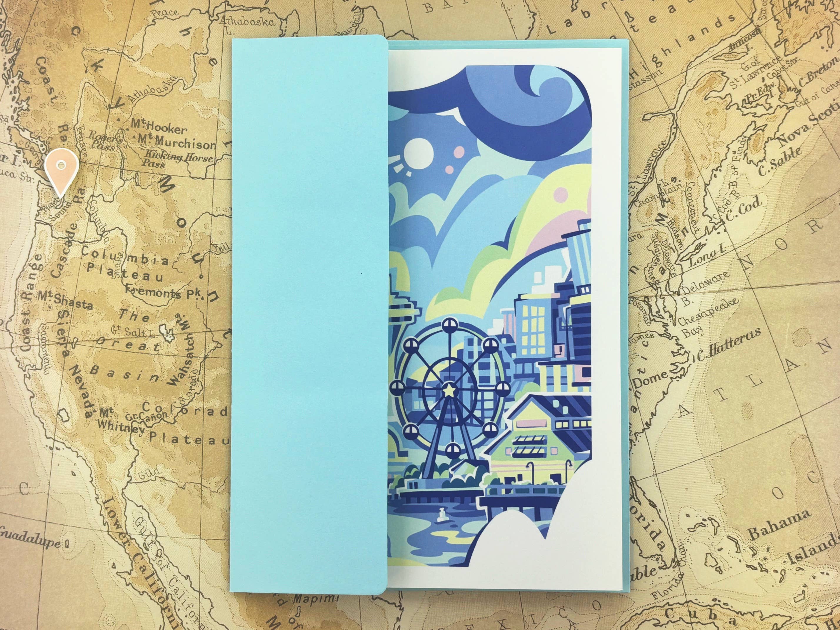 Seattle Skyline with Space Needle Travel Greeting Card