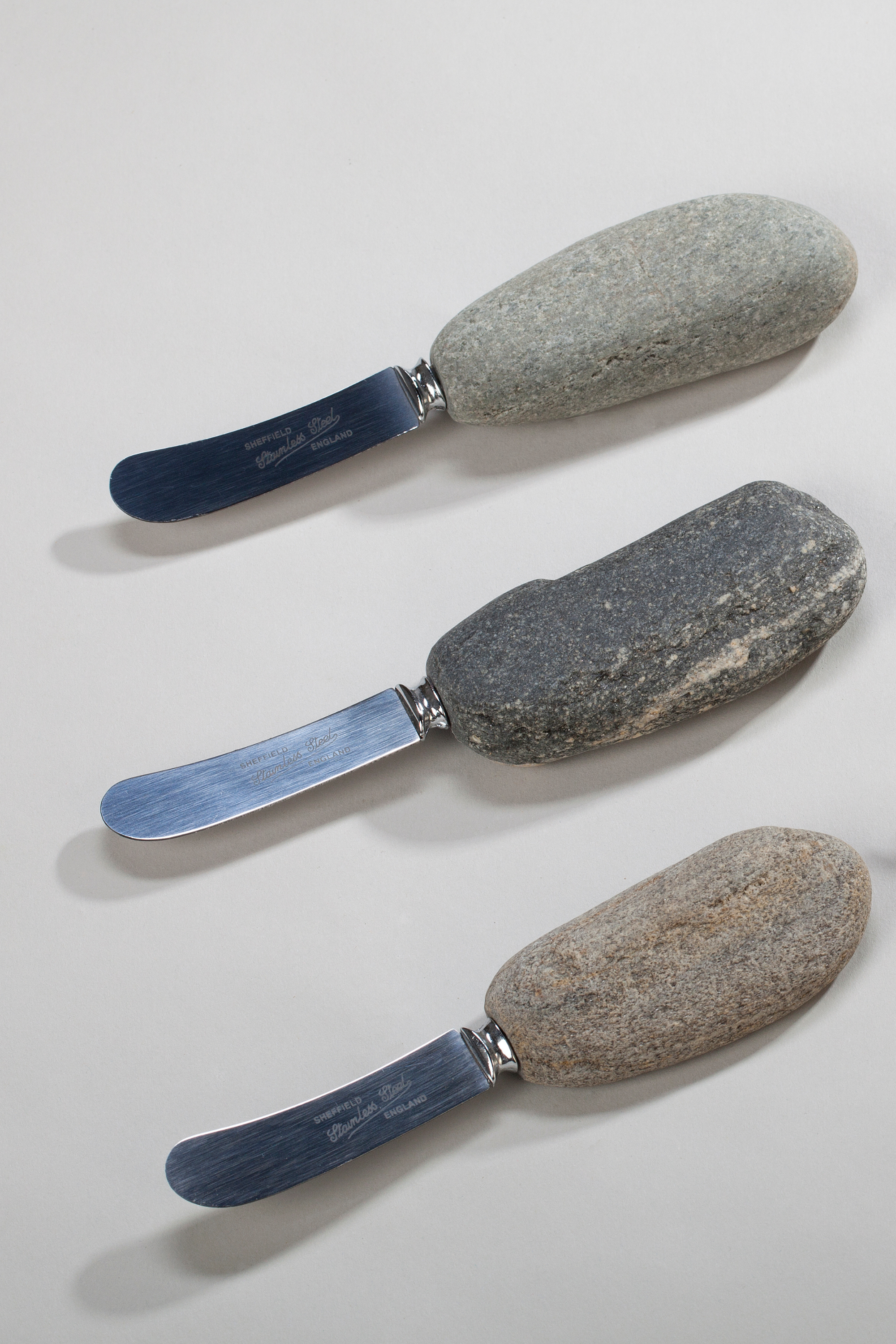 Ergonomic Stone Cheese Spreader