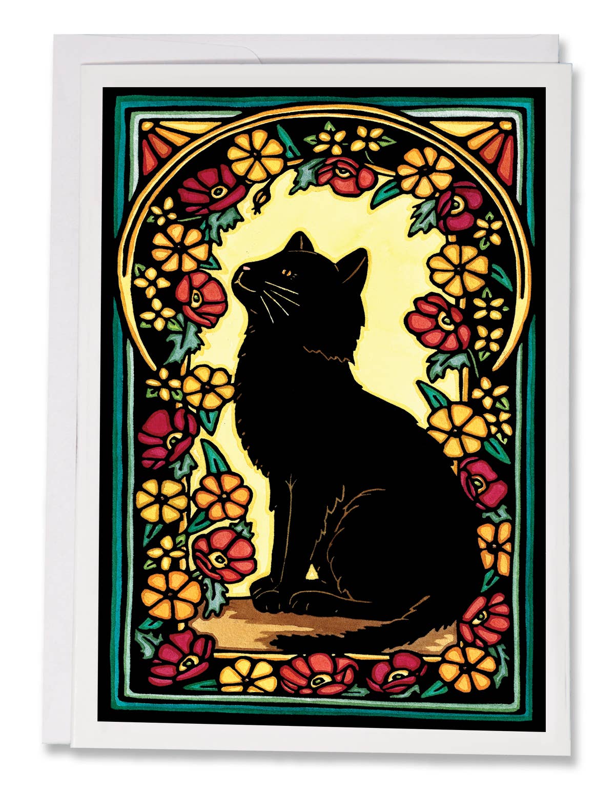 Greeting Card Black Cat