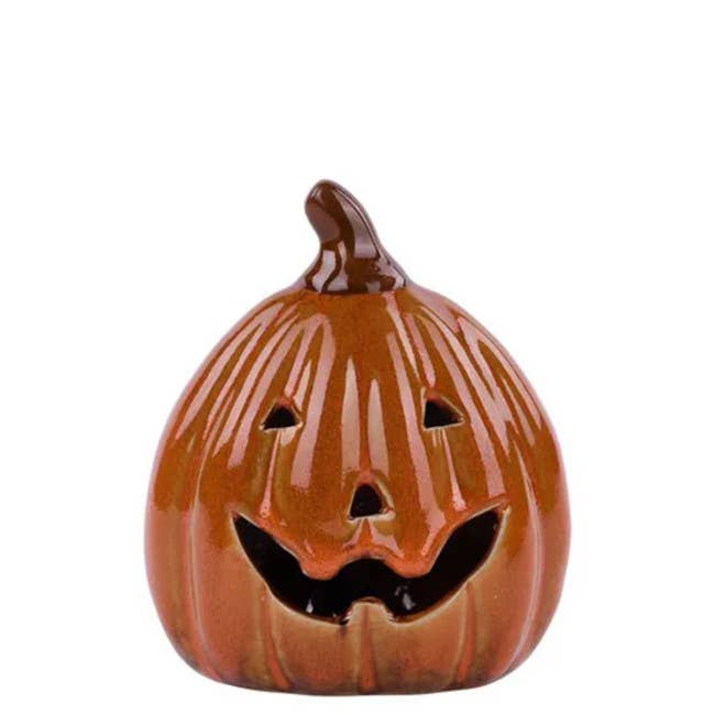 Stoneware Jack O'Lantern Halloween Pumpkin - 5"