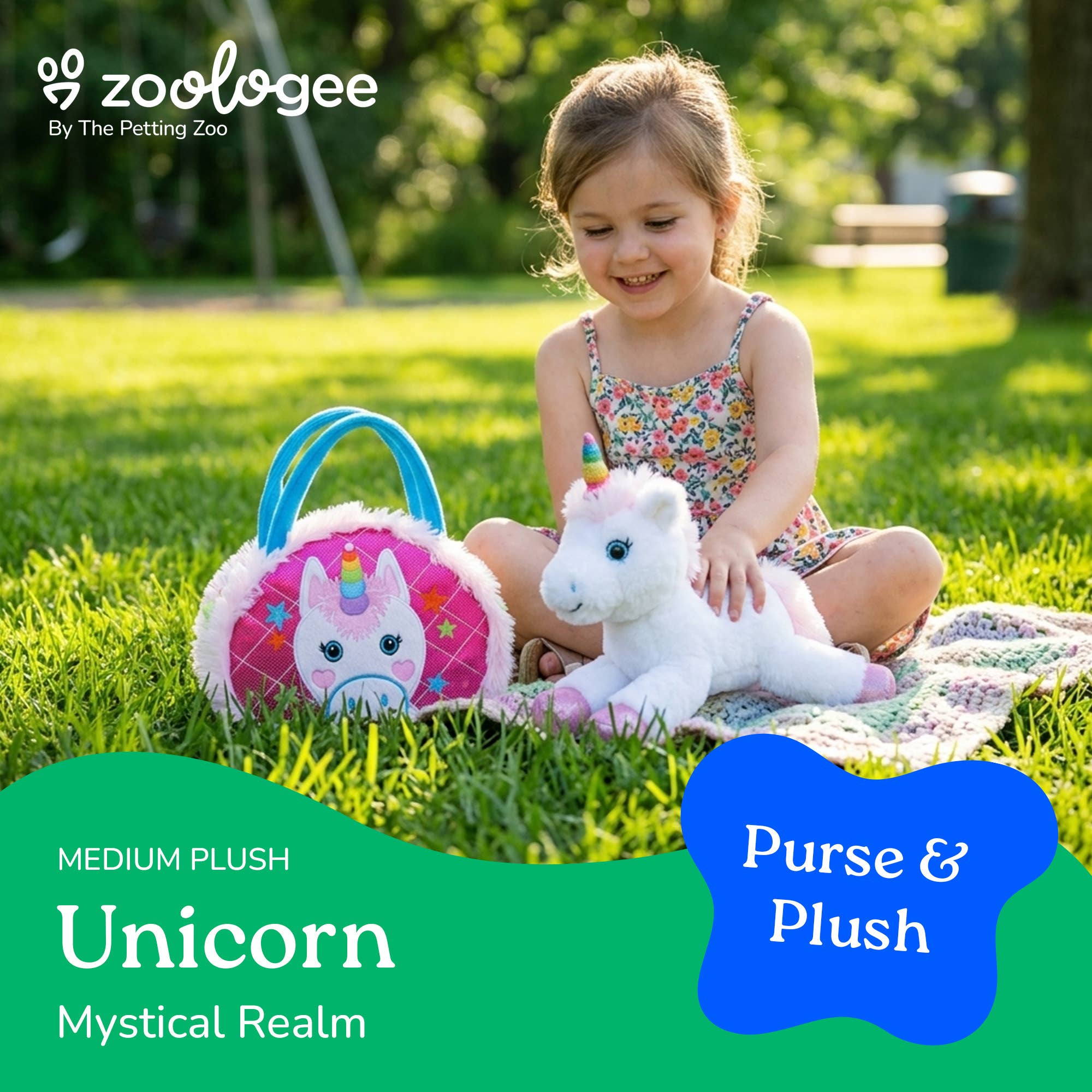 Plush Animal Set with Purse -  Unicorn Mythical/Fantasy