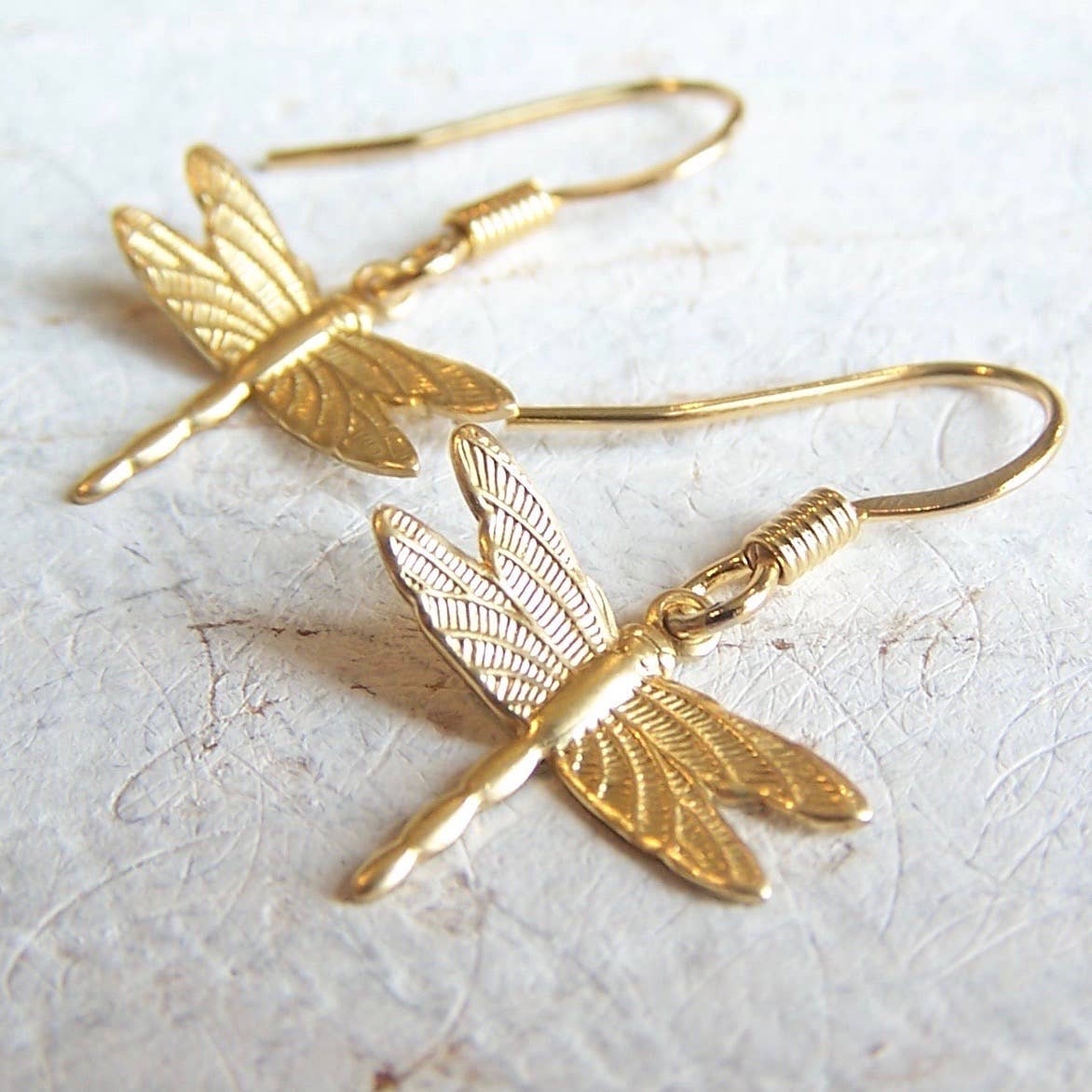 Gold Dragonfly Earrings