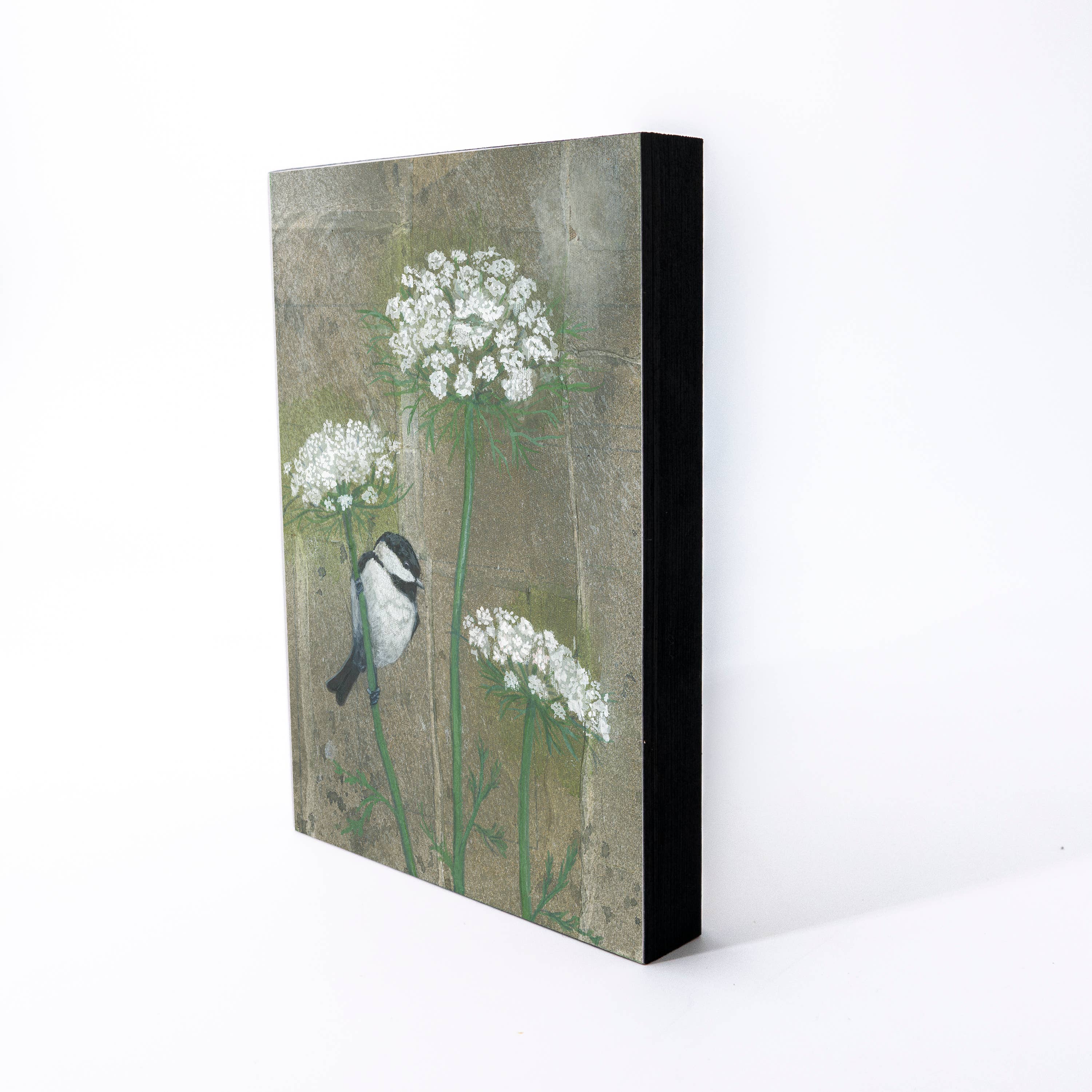 Black-capped Chickadee Wood Panel Giclée Print