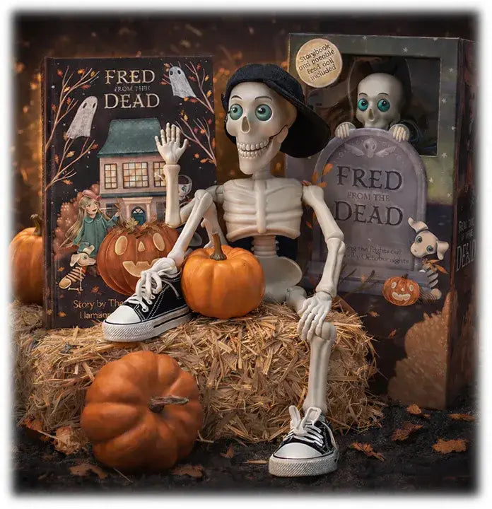 Fred from the Dead™ Posable Halloween Skeleton with Book