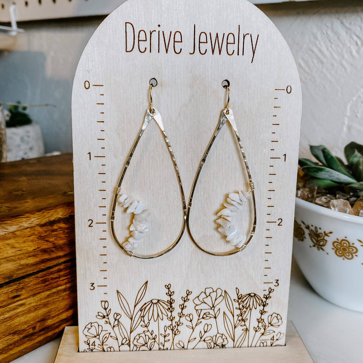Opal Chip Teardrops: 14k Gold Fill