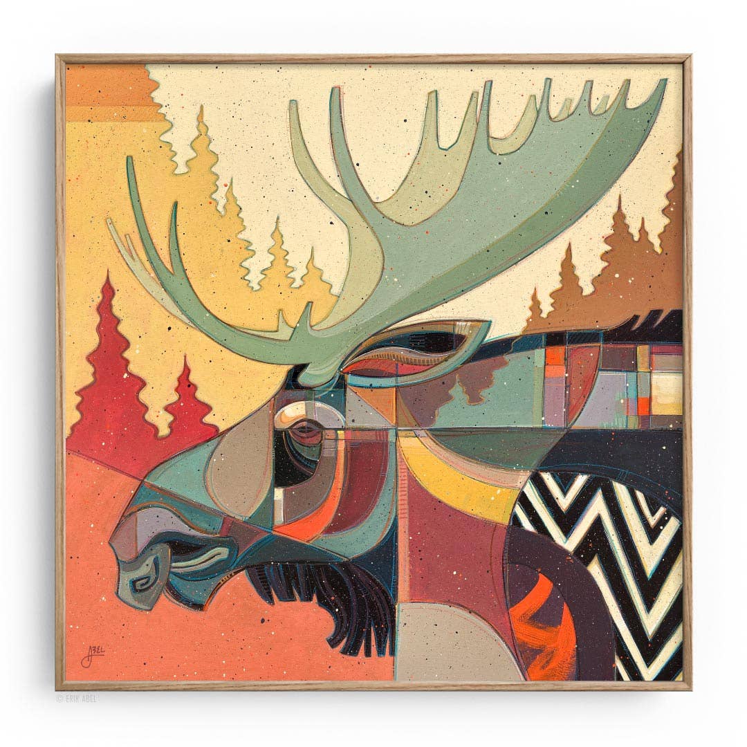 The Moose - WHLSL Print: Unframed / 12x12 / Bamboo Paper