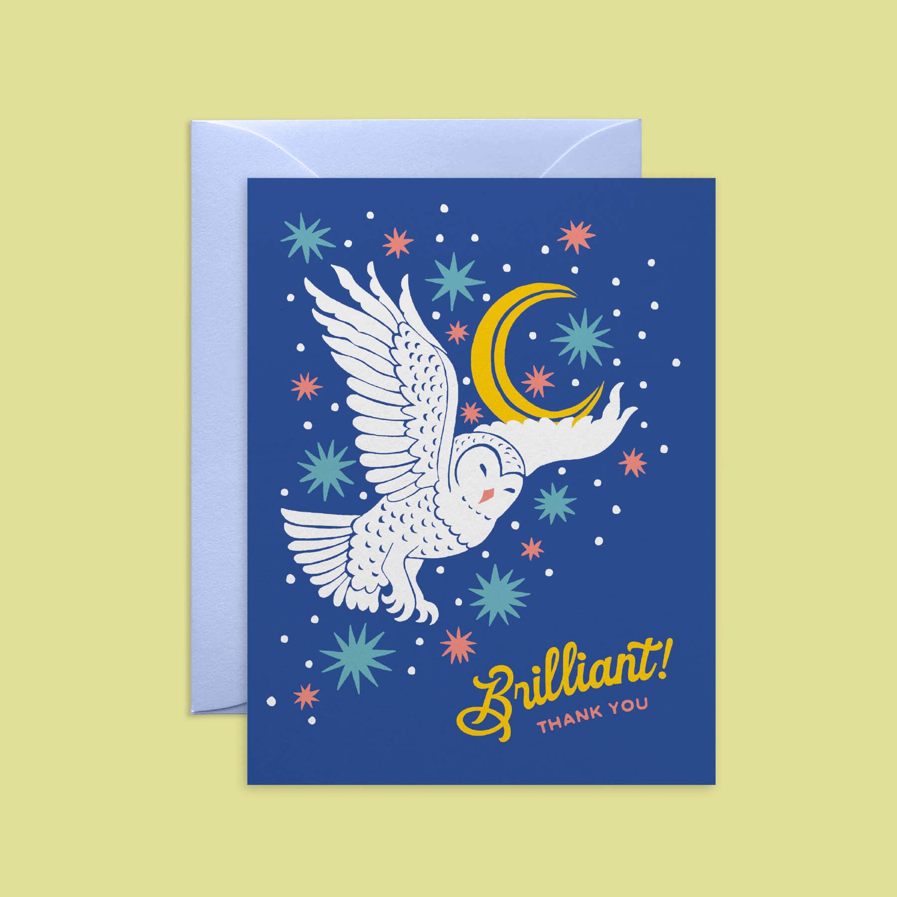 Owl and Moon Thank You Card