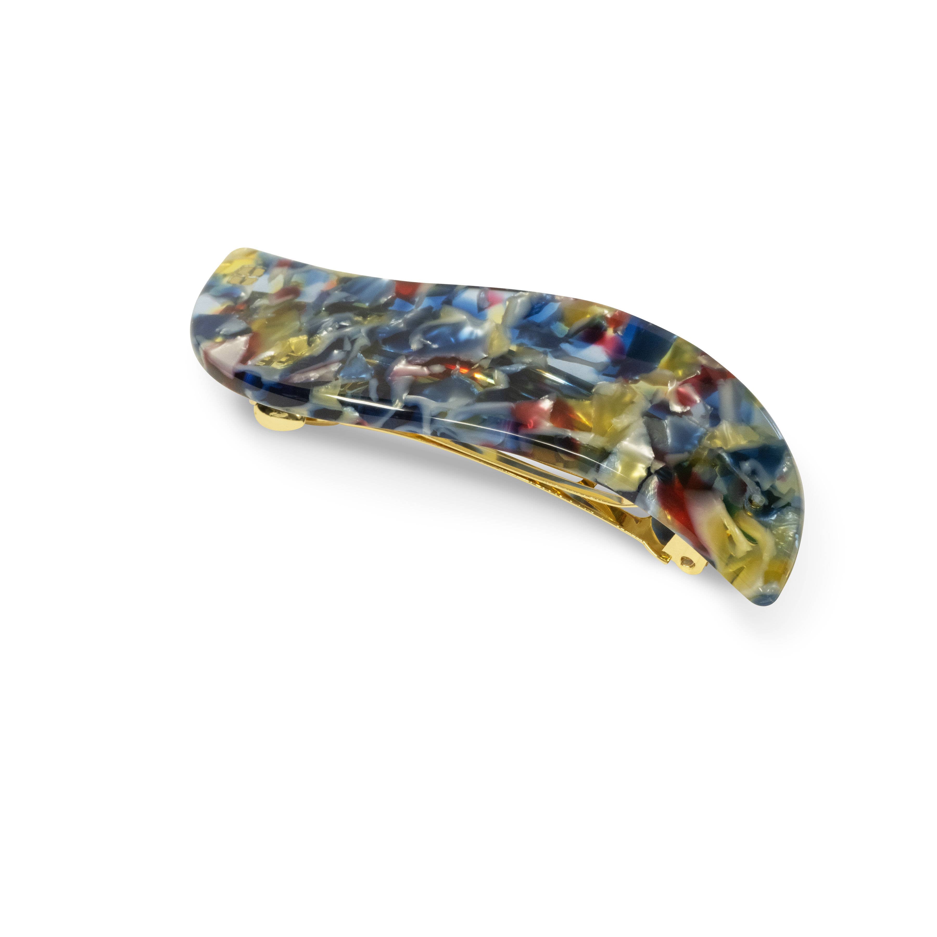 Wave Barrette in Stained Glass