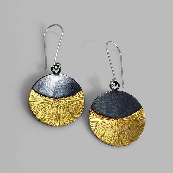 Contemporary mixed metal Rise Earrings