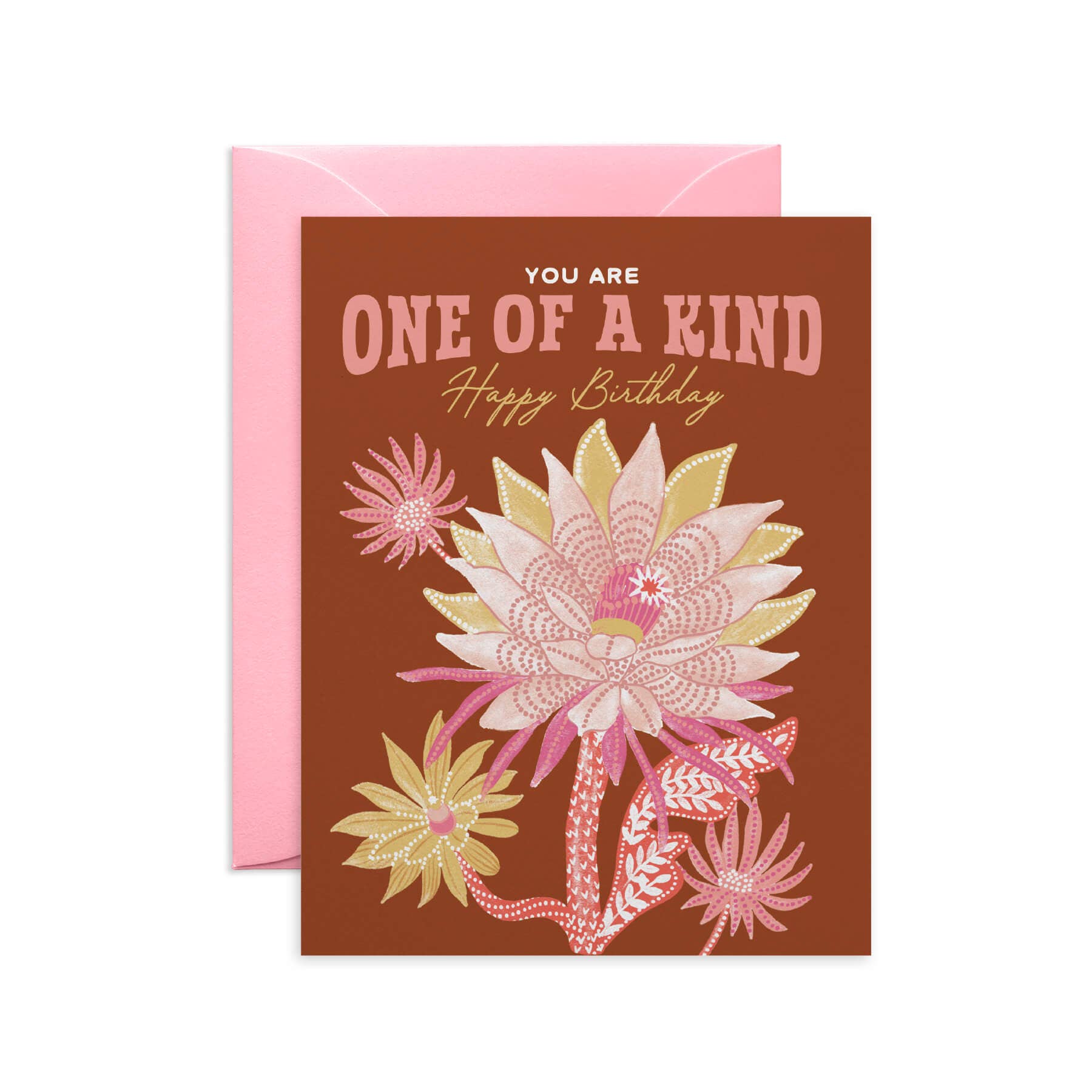 Unique Cactus Blooms Birthday Card