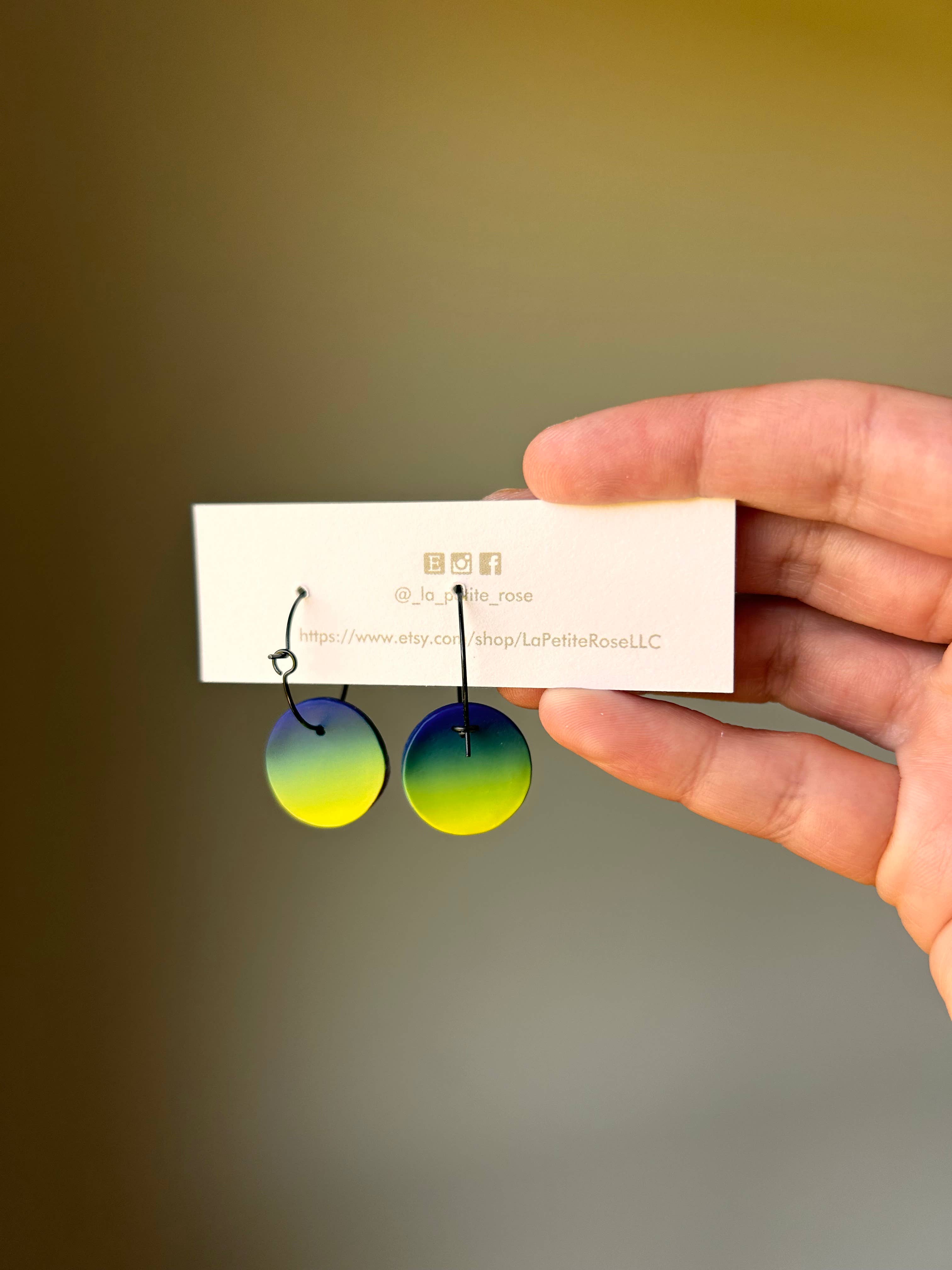 Northern Lights Landscape Clay Earrings, Sun Moon Dangles