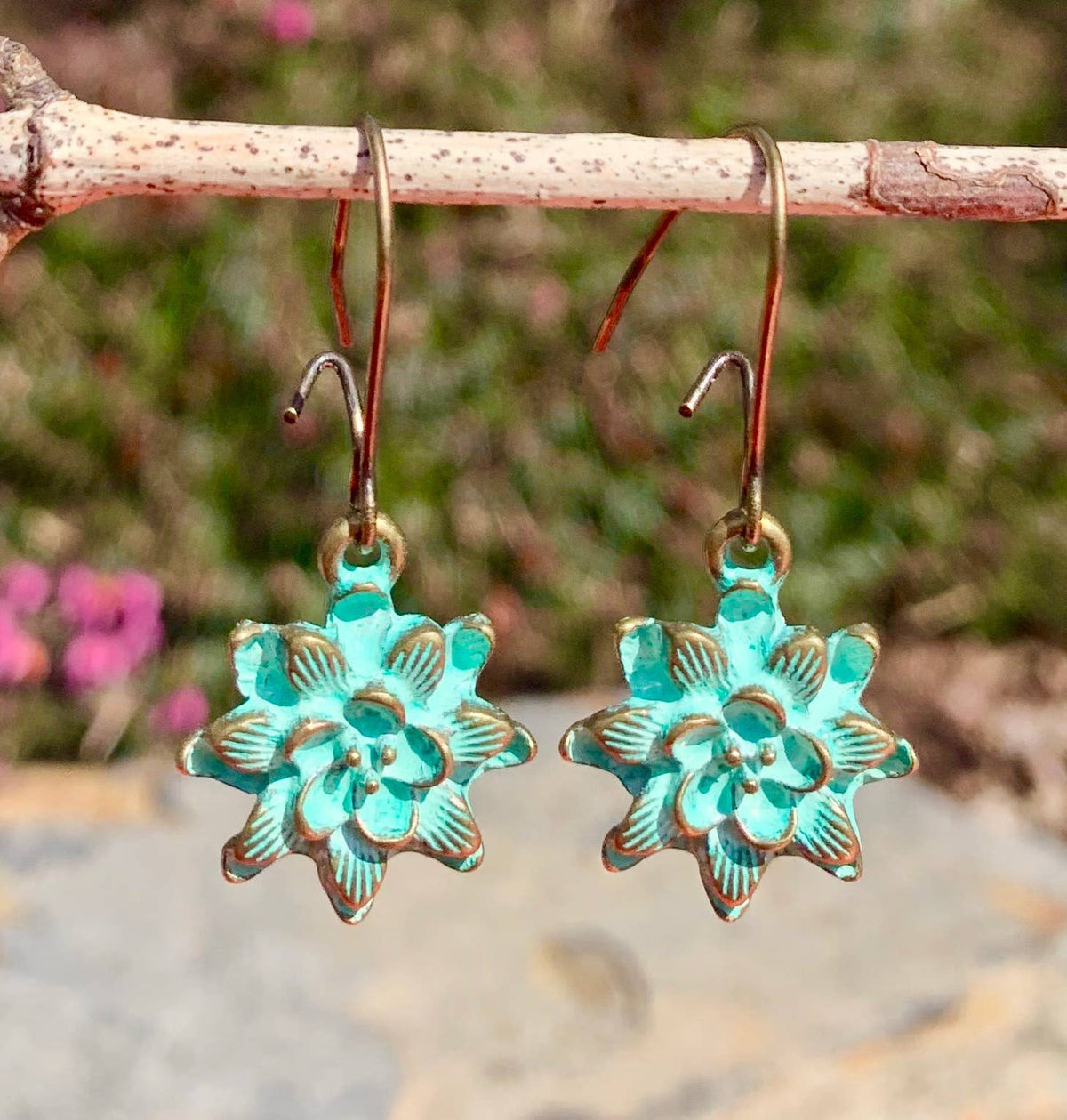 Brass Dahalia Earrings