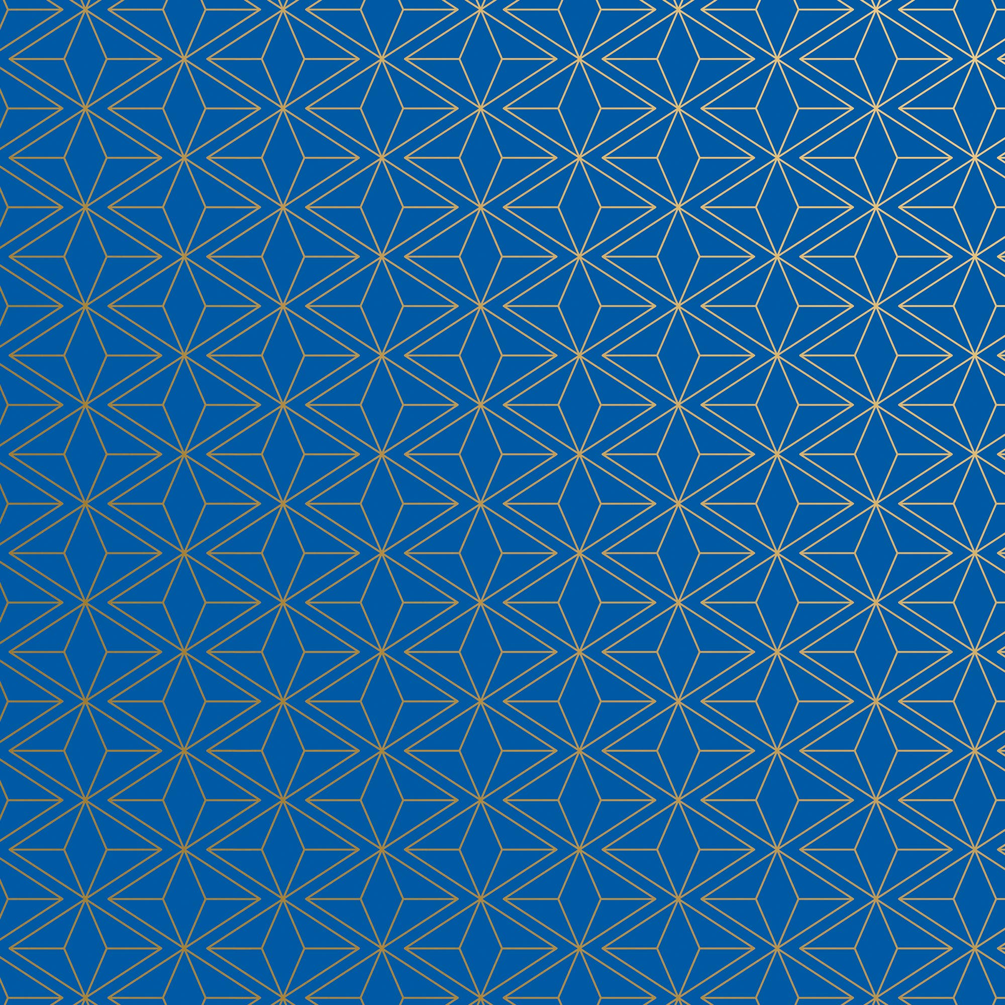 Gold Blue Geo - Wrap - Rolls: 5' X 30"