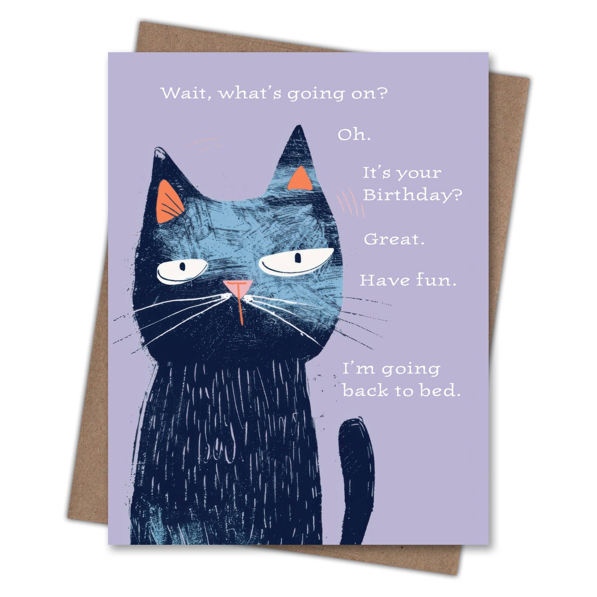 Cranky Cat Birthday Card