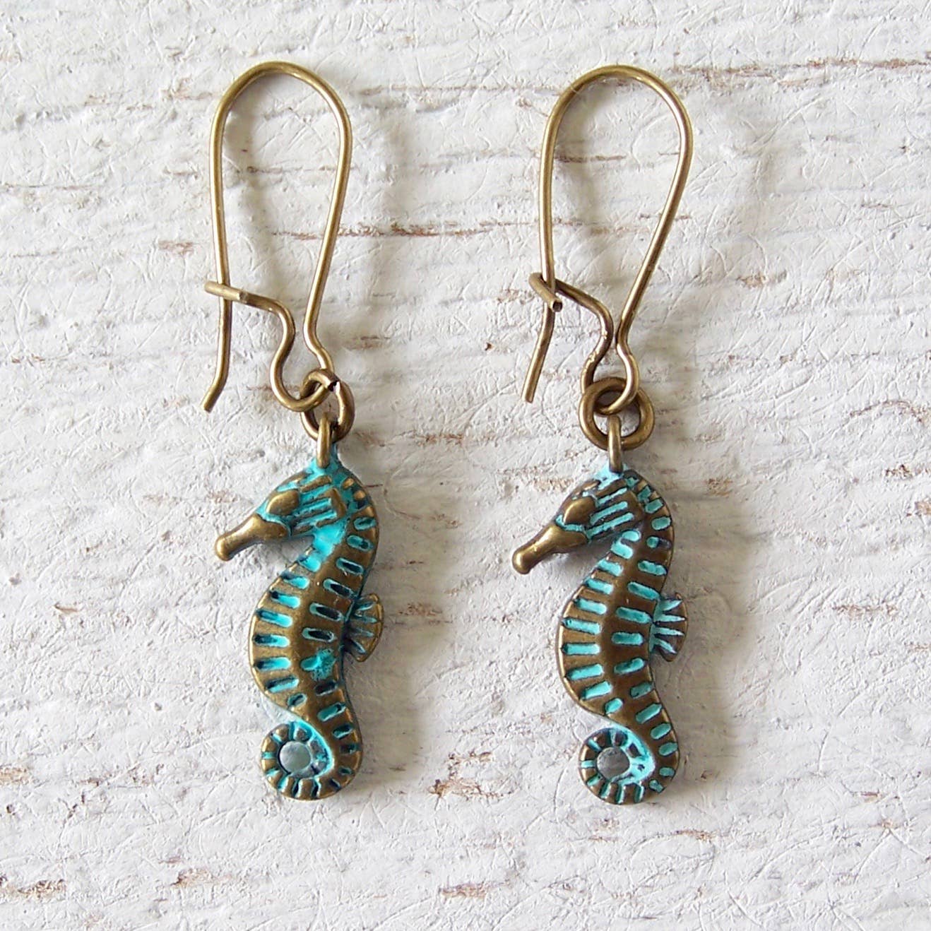 Nouveau Brass Charm Earrings: Dragonfly