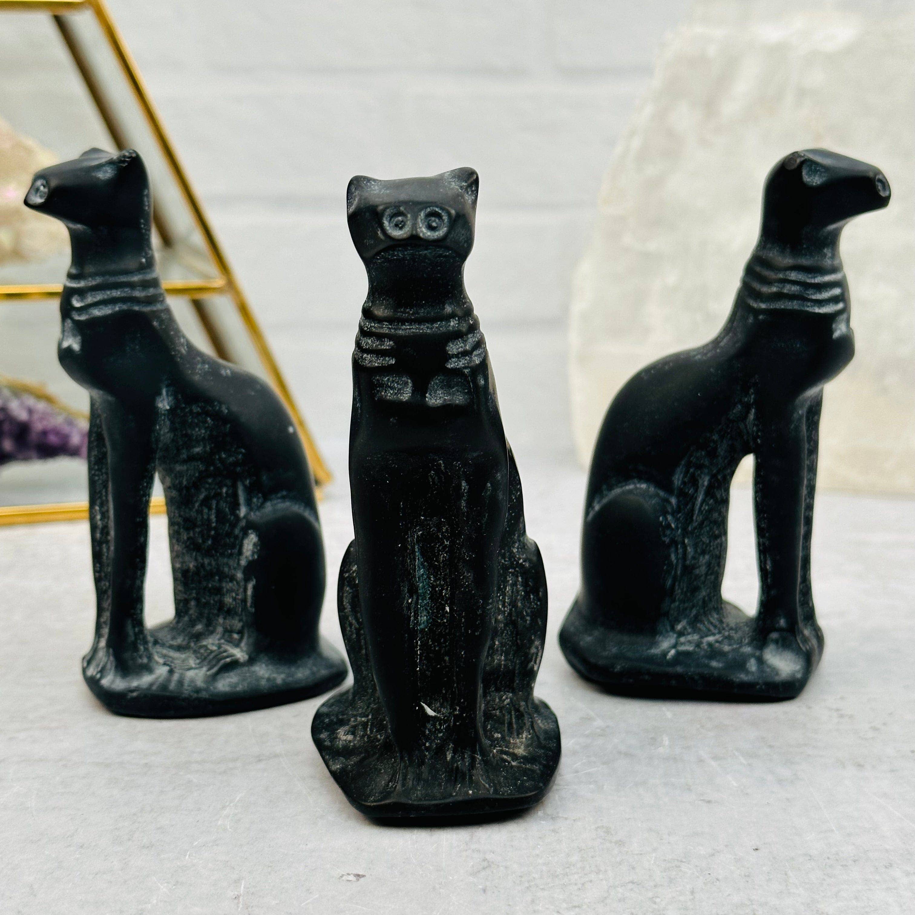 Black Obsidian Crystal Cat-Sophisticated Feline-Halloween