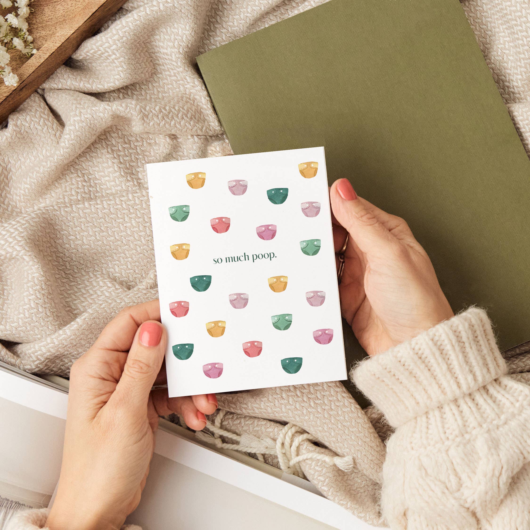 Funny New Baby Card | So Much Poop Diaper Design
