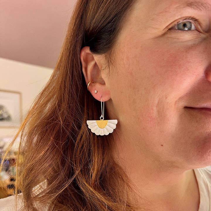 Floral Silver and Gold Marigold Earrings