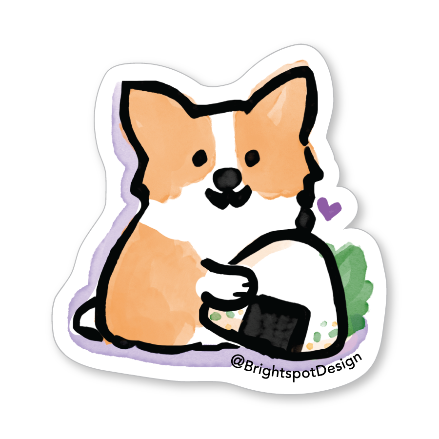 Corgi Onigiri Sticker
