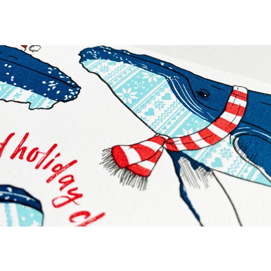 Holiday Sweater Whales Card: Single Card