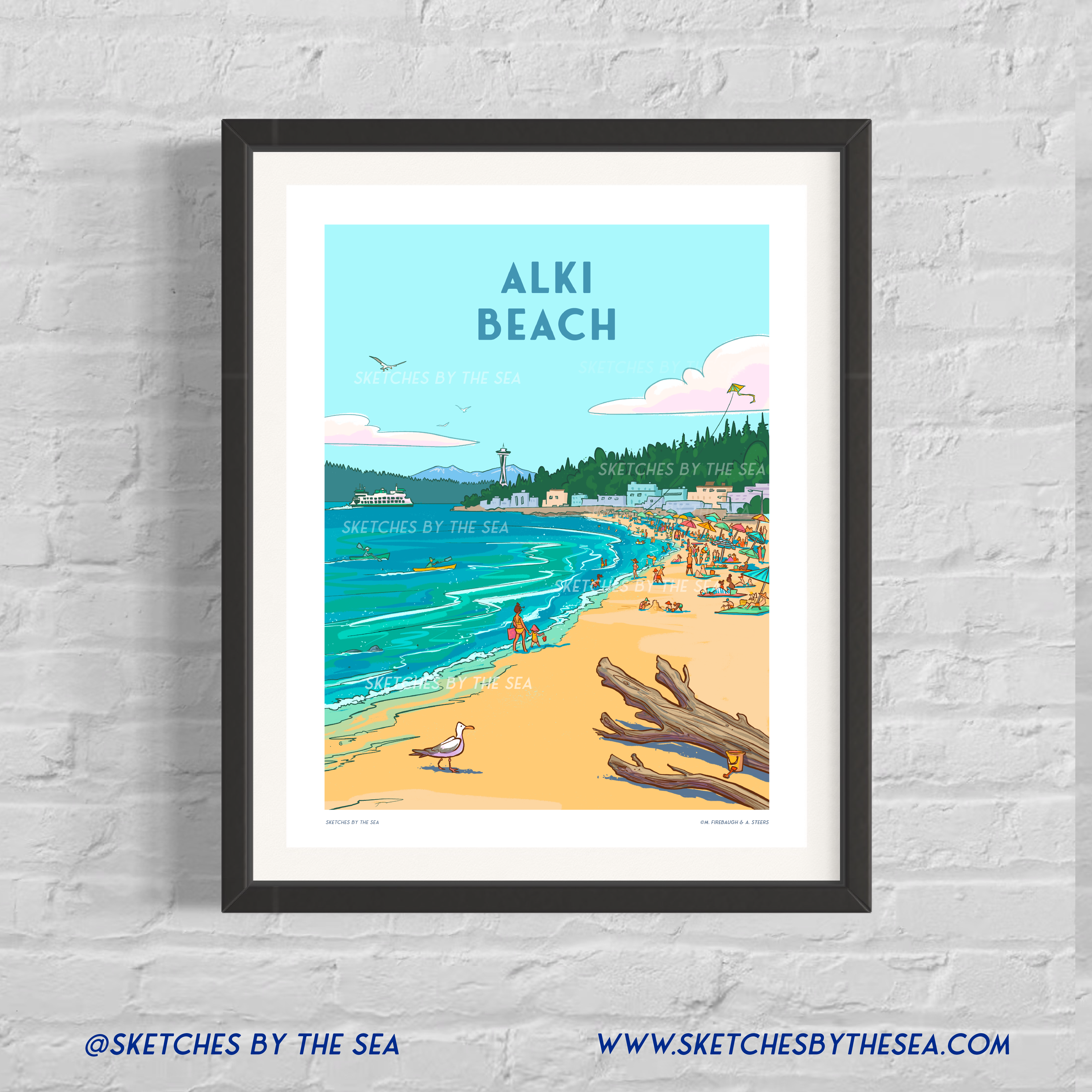Alki Beach Seattle Beach Travel Poster