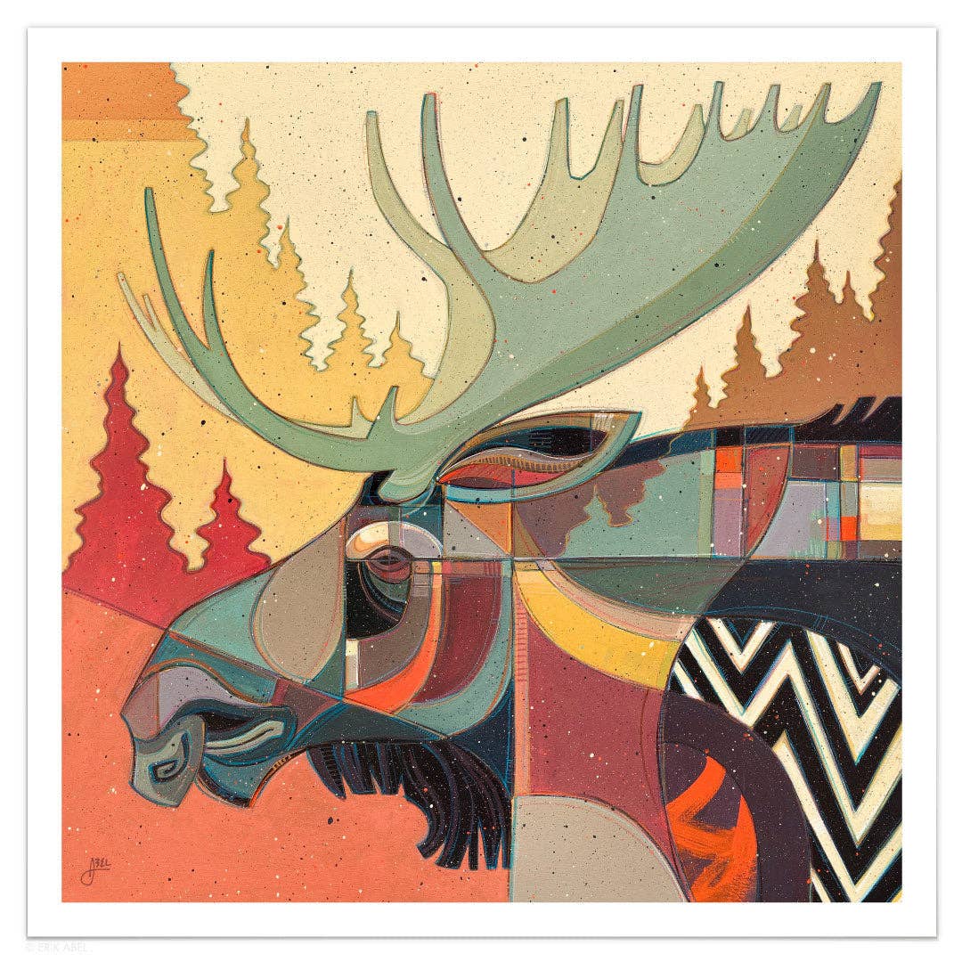 The Moose - WHLSL Print: Unframed / 12x12 / Bamboo Paper
