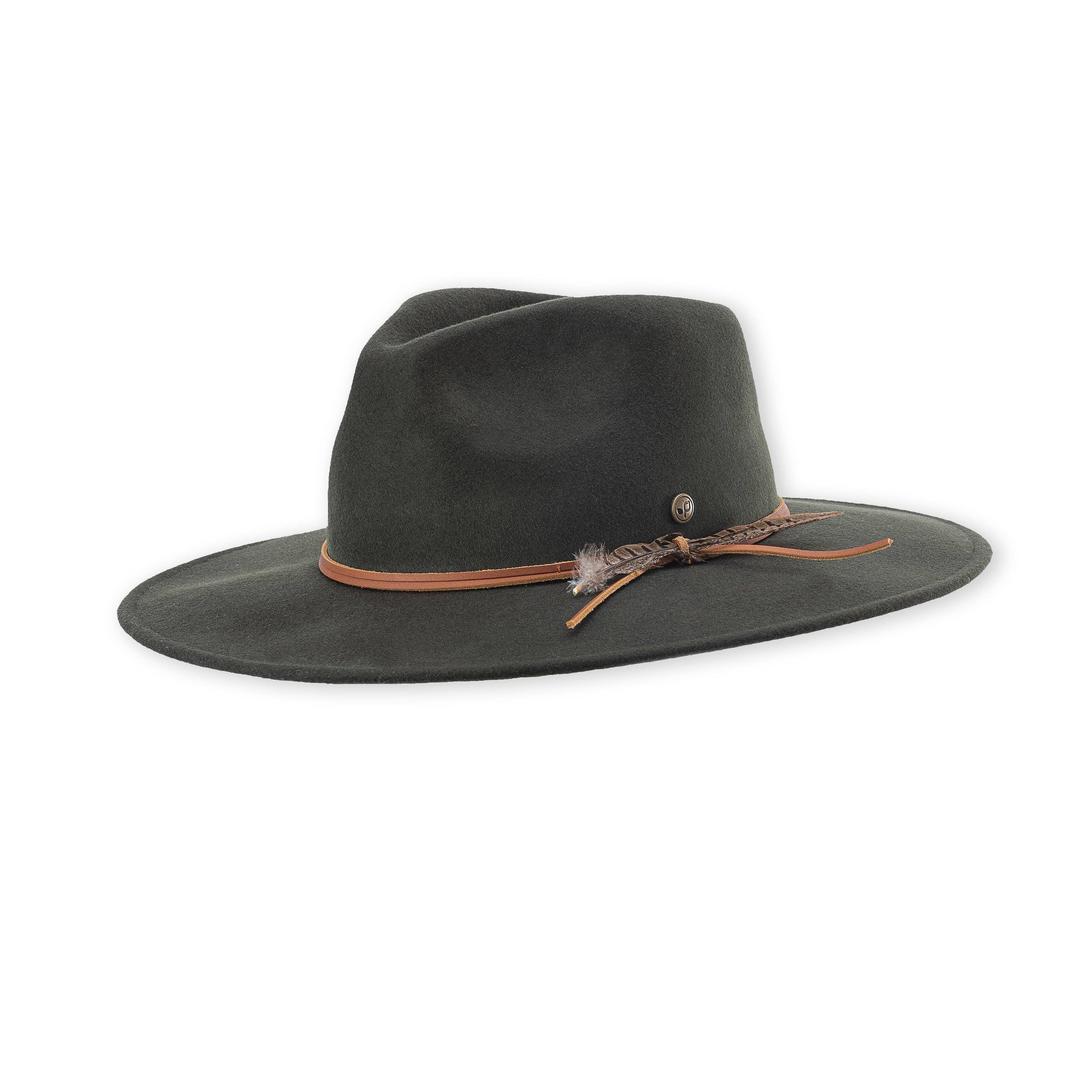 Hudson Wide Brim Hat: Olive