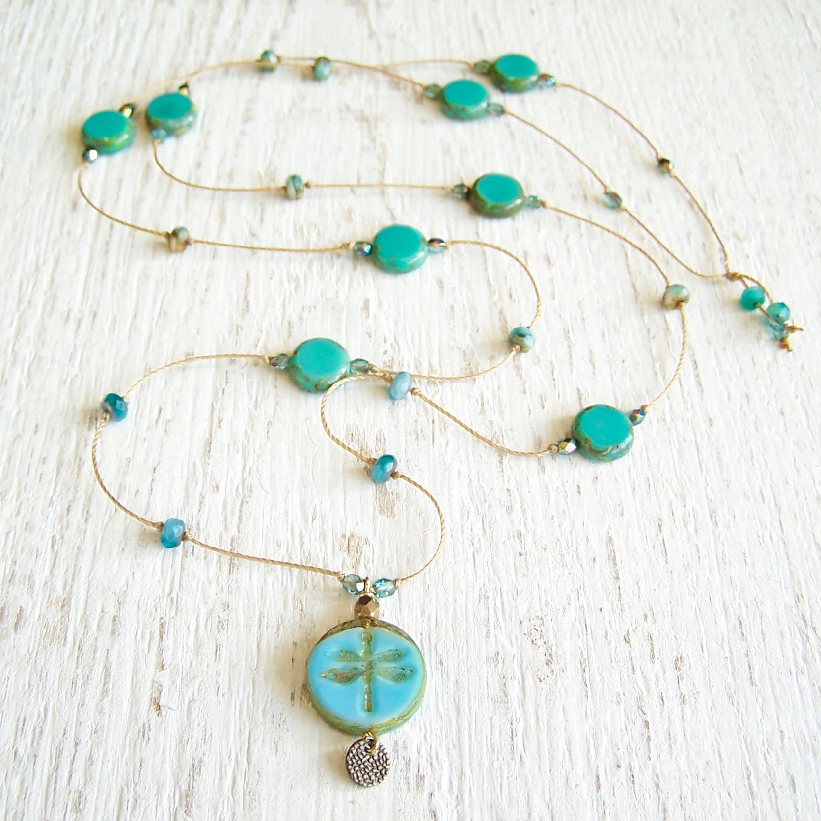 Dragonfly Necklace: Turquoise