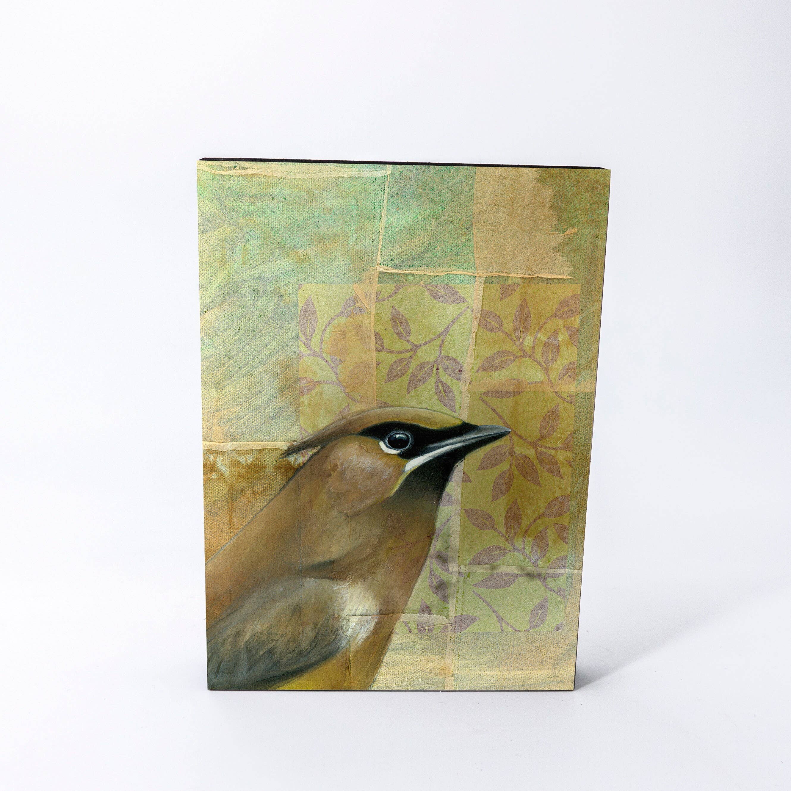 Cedar Waxwing Wood Panel Giclée Print