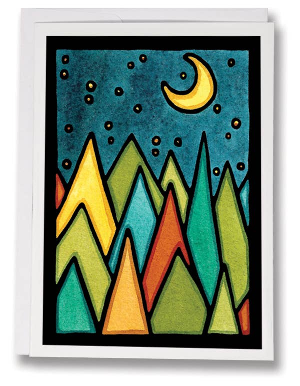 Greeting Card Moonlit Forest