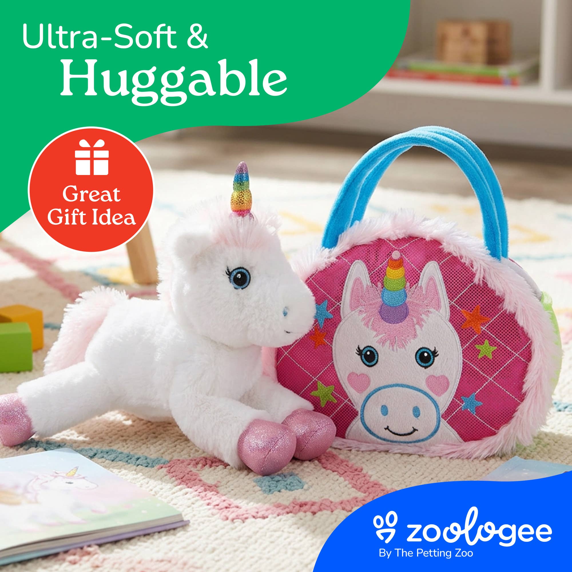 Plush Animal Set with Purse -  Unicorn Mythical/Fantasy