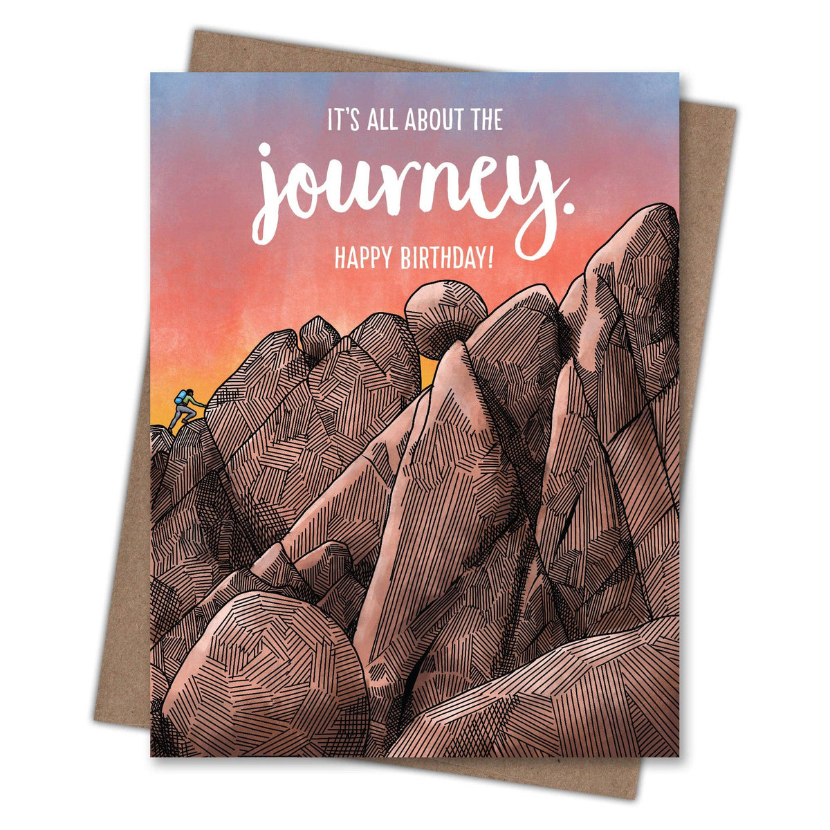 About the Journey - Recycled Birthday Card for Hikers and Climbers