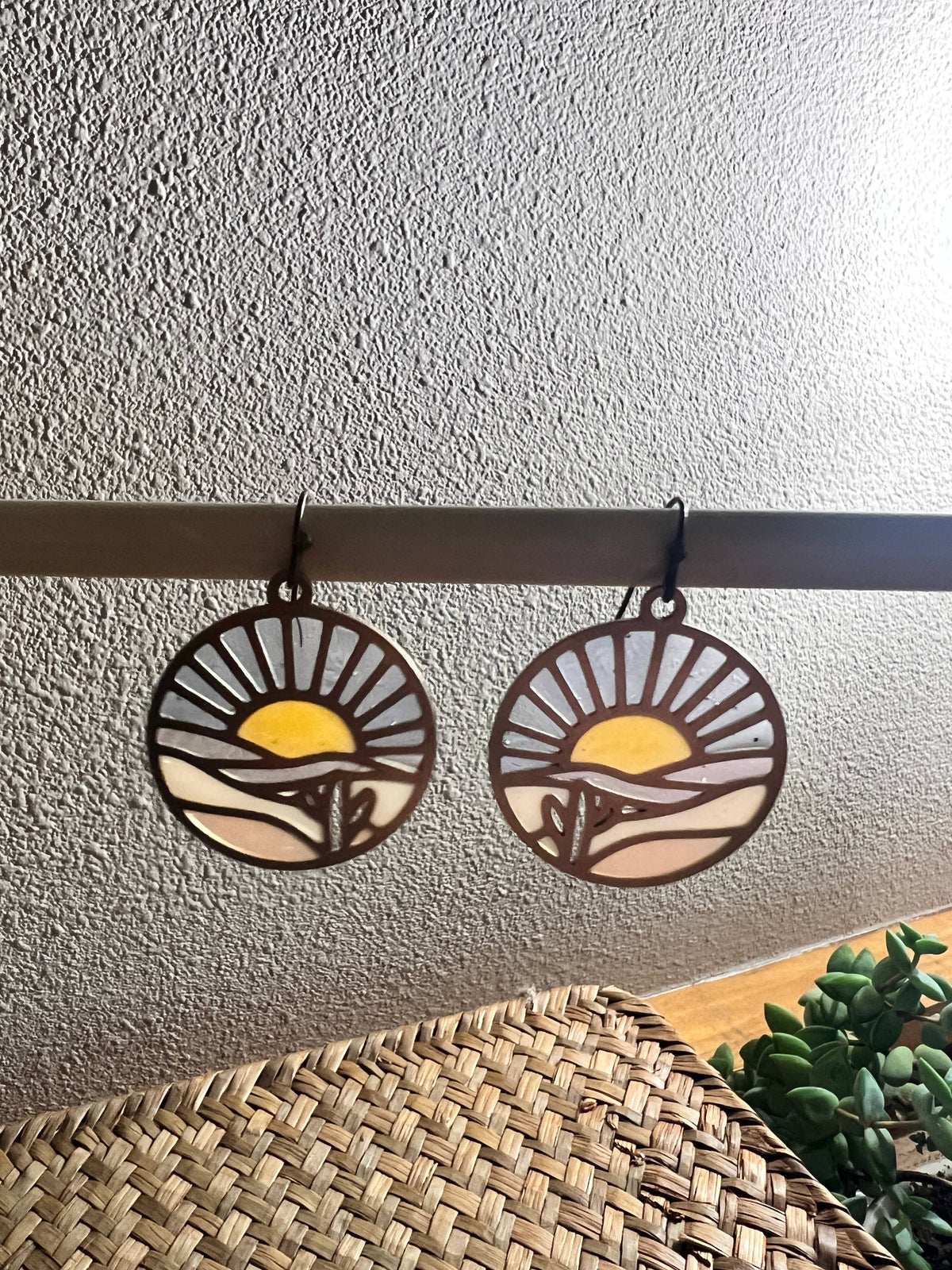 Sunset // Stained Glass Resin Earrings