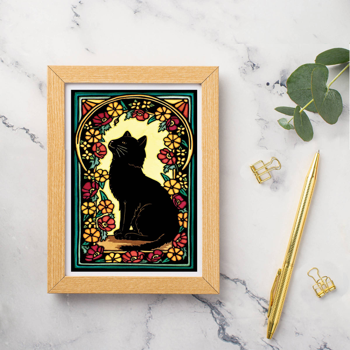 Greeting Card Black Cat