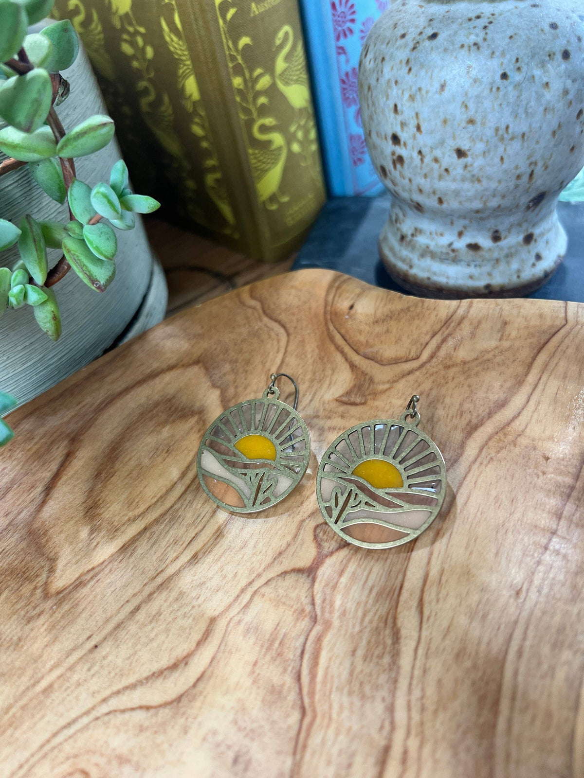 Sunset // Stained Glass Resin Earrings