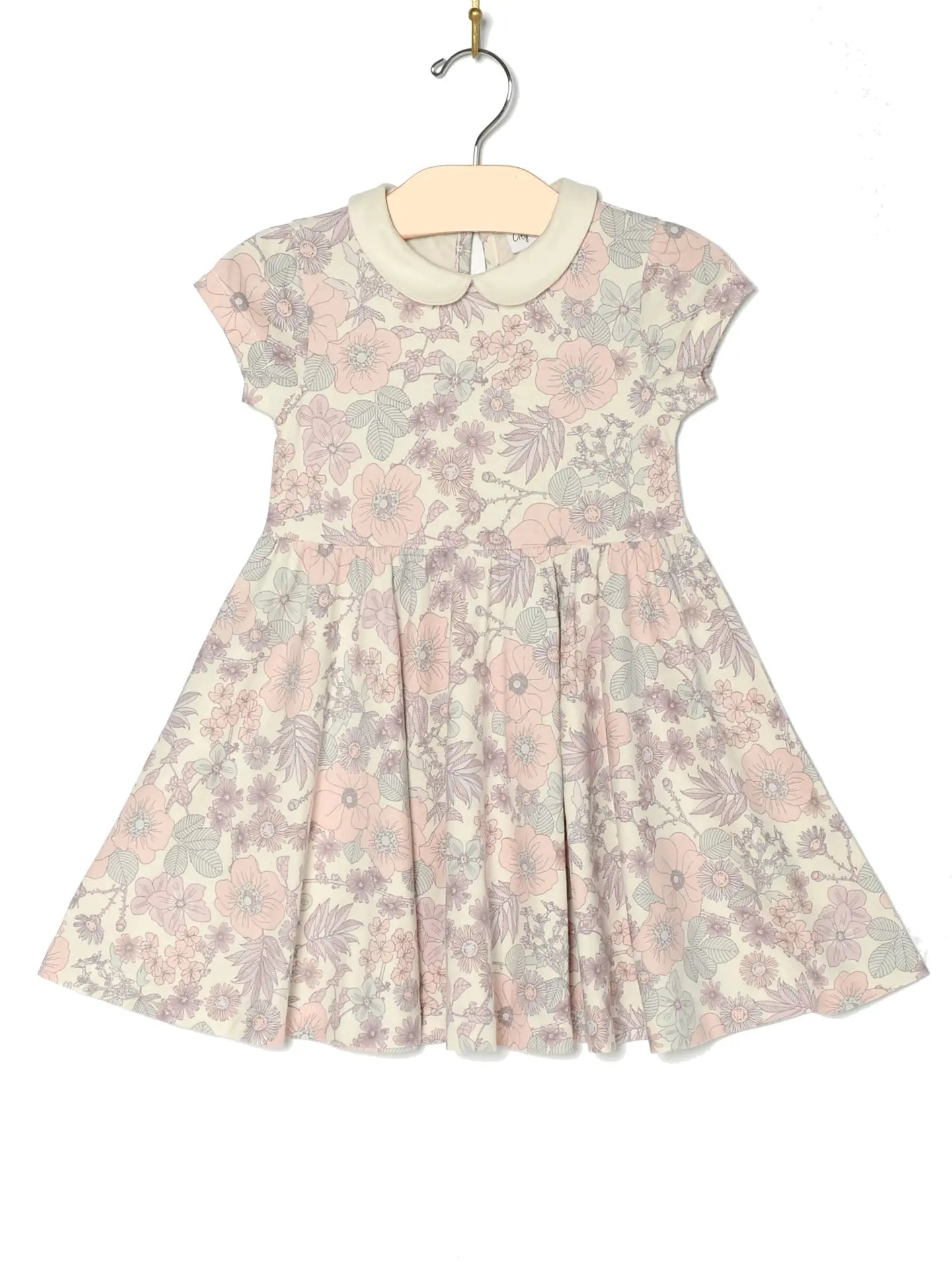 CollarTwirl Dress-Vintage Floral