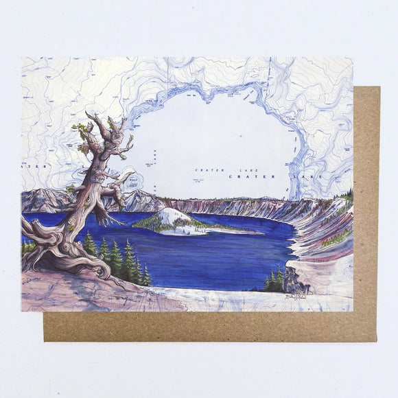 Crater Lake National Park Art Blank Note Card