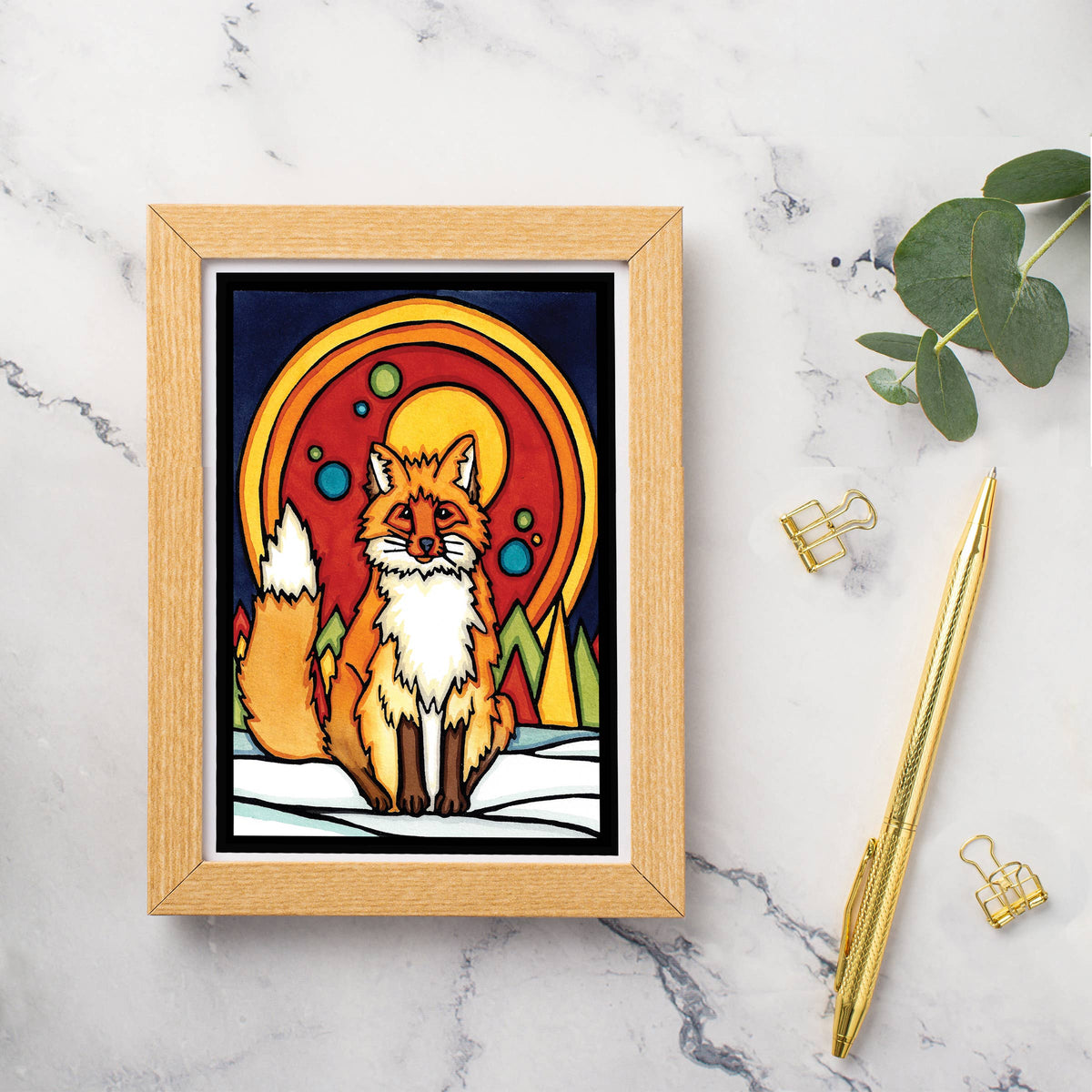 Greeting Card Fox in Forest