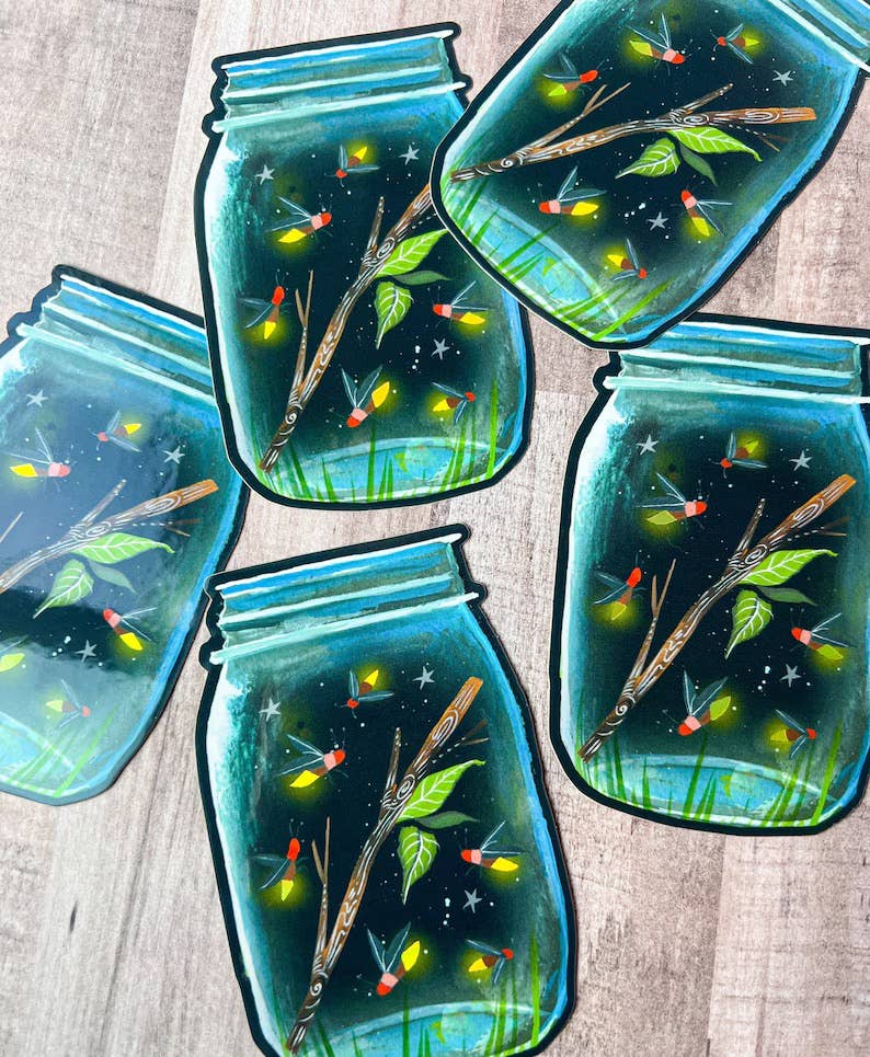 Firefly Jar sticker with holographic accents