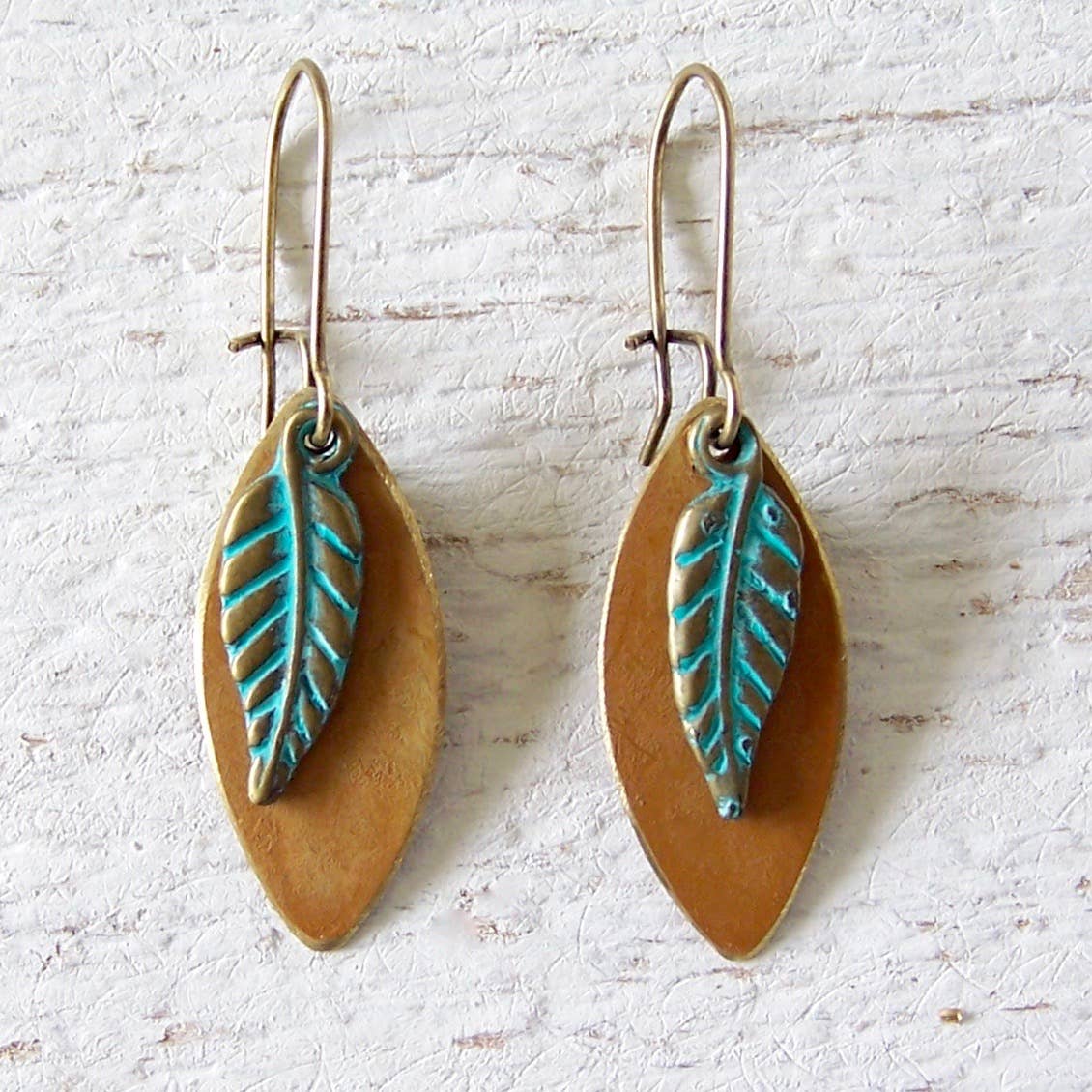 Nouveau Brass Charm Earrings: Dragonfly