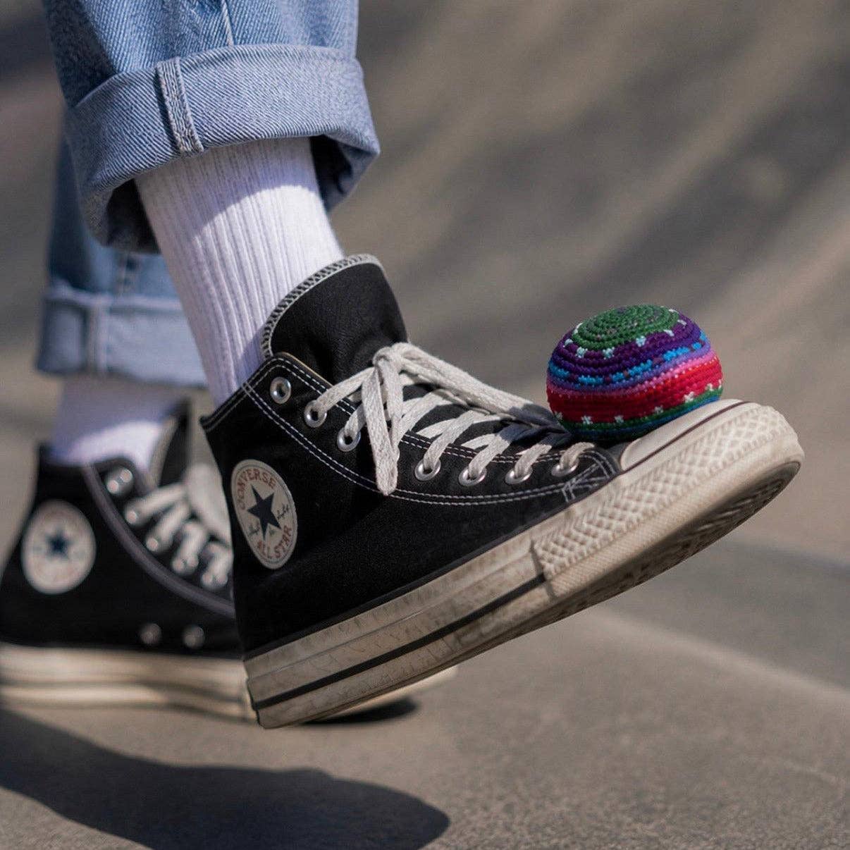 Knit Multicolor Footbag Stress Ball Bag Crochet Sack - Guatemala | Mexico: Assorted