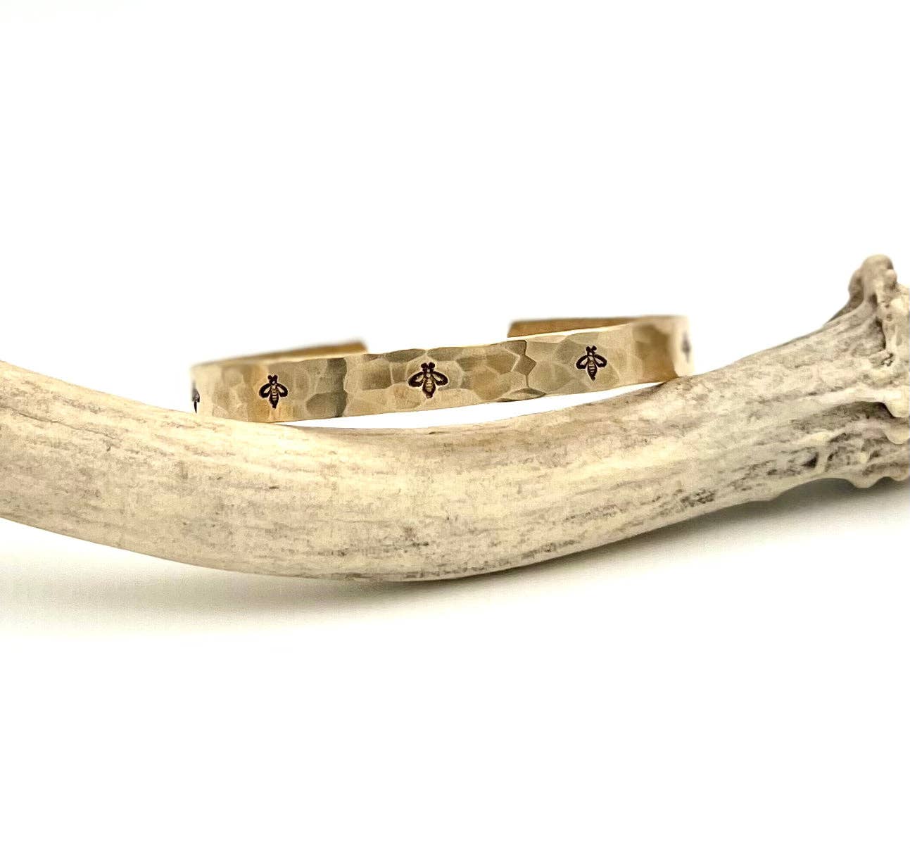 Handmade Honeybee Cuff: Gold
