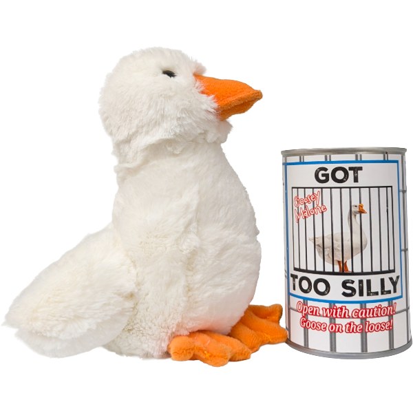 Canned Got Too Silly Goose - Goose Plush Stuffed Animal: Pop Top Lid